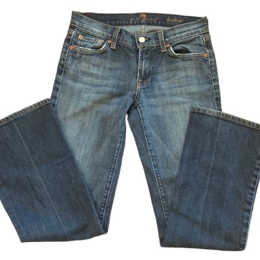 7 For All Mankind Low Rise Bootcut Medium Rinse - Picture 5 of 7